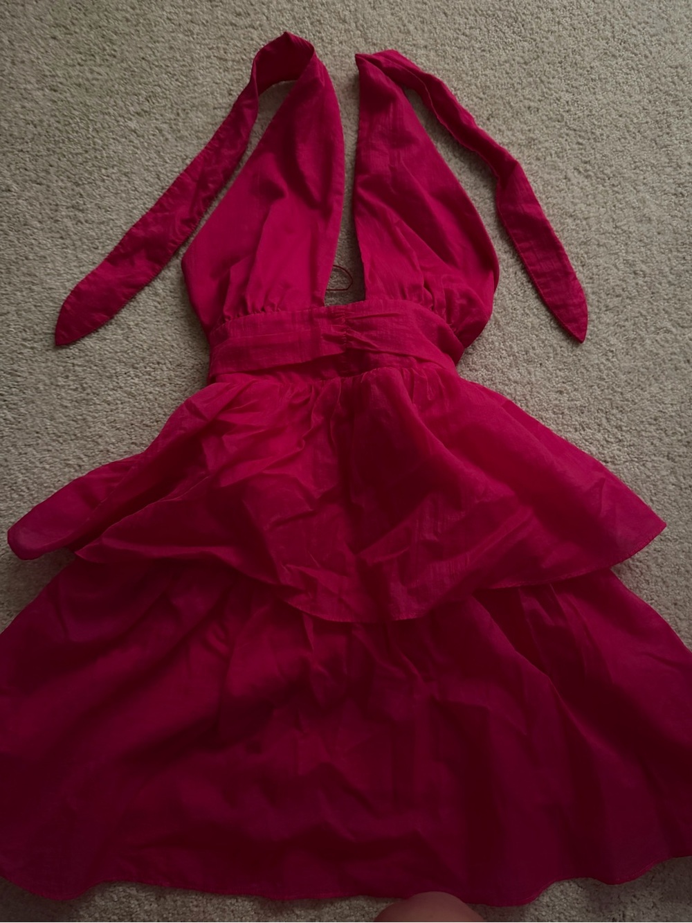 Amanda Uprichard Hot Pink Zip-Back Halter Dress - Picture 3 of 3